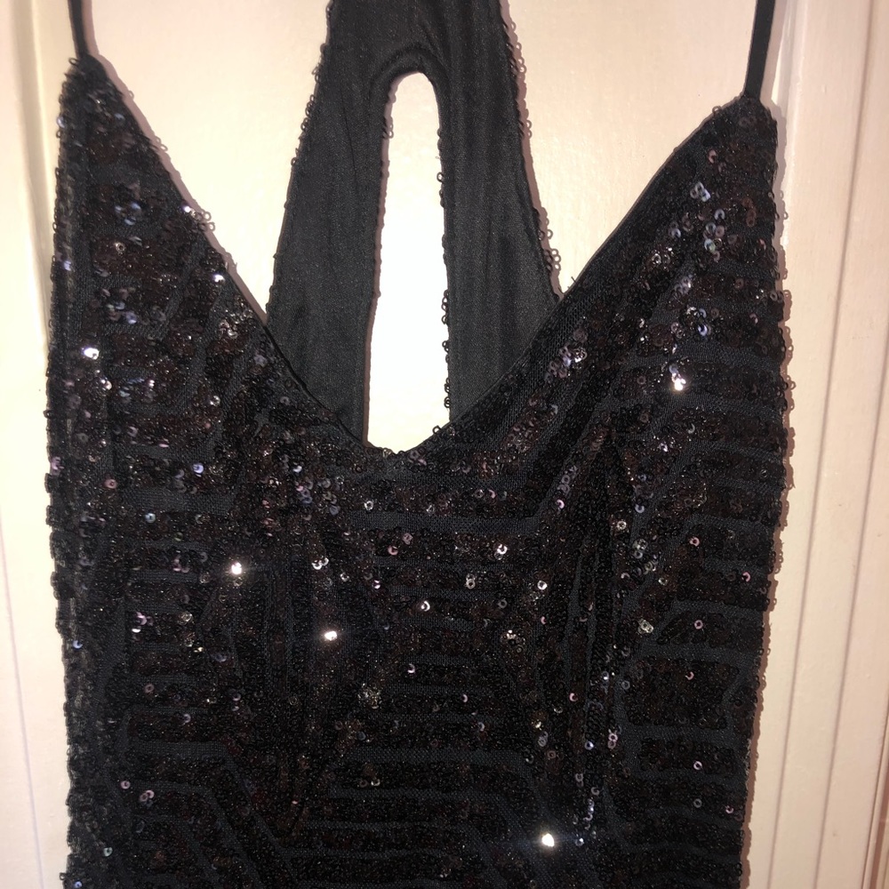 NWOT Lulu’s Sparkly Black Cutout Cocktail Dress